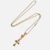 Chrome Hearts 22K Gold Cross With One Gold Ball Charm