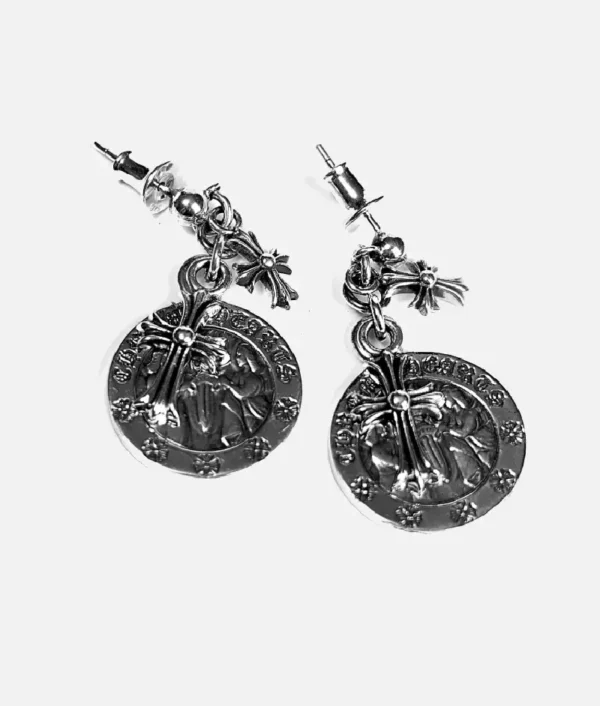 Chrome Hearts Cross Angel Medallion Earring