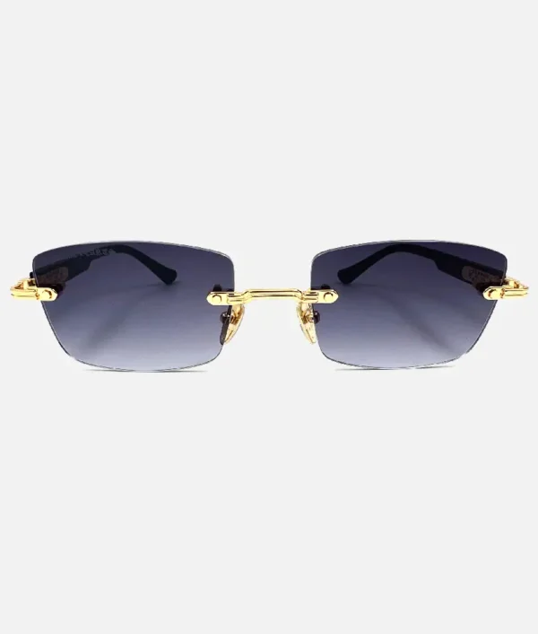Chrome Hearts Deep II Rectangular Sunglasses Blue - Image 2