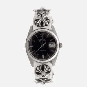 Chrome Hearts Diamond Cross Rolex Oysterdate Watch