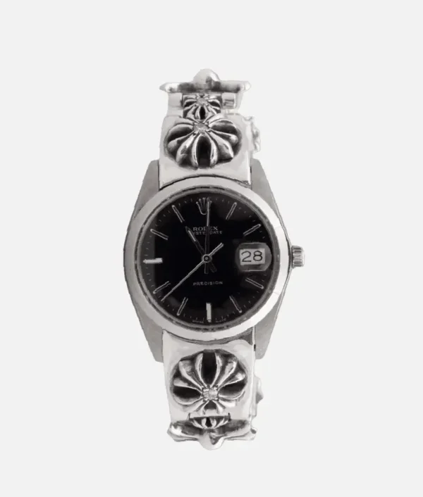 Chrome Hearts Diamond Cross Rolex Oysterdate Watch