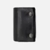 Chrome Hearts Leather Cross Silver Buttons Folded Wallet
