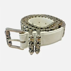 Chrome Hearts Specialrare Roller Belt White Leather Strap