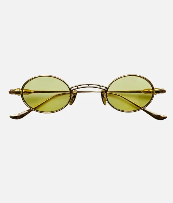 Chrome Hearts Vintage Round Metal Sunglasses Yellow